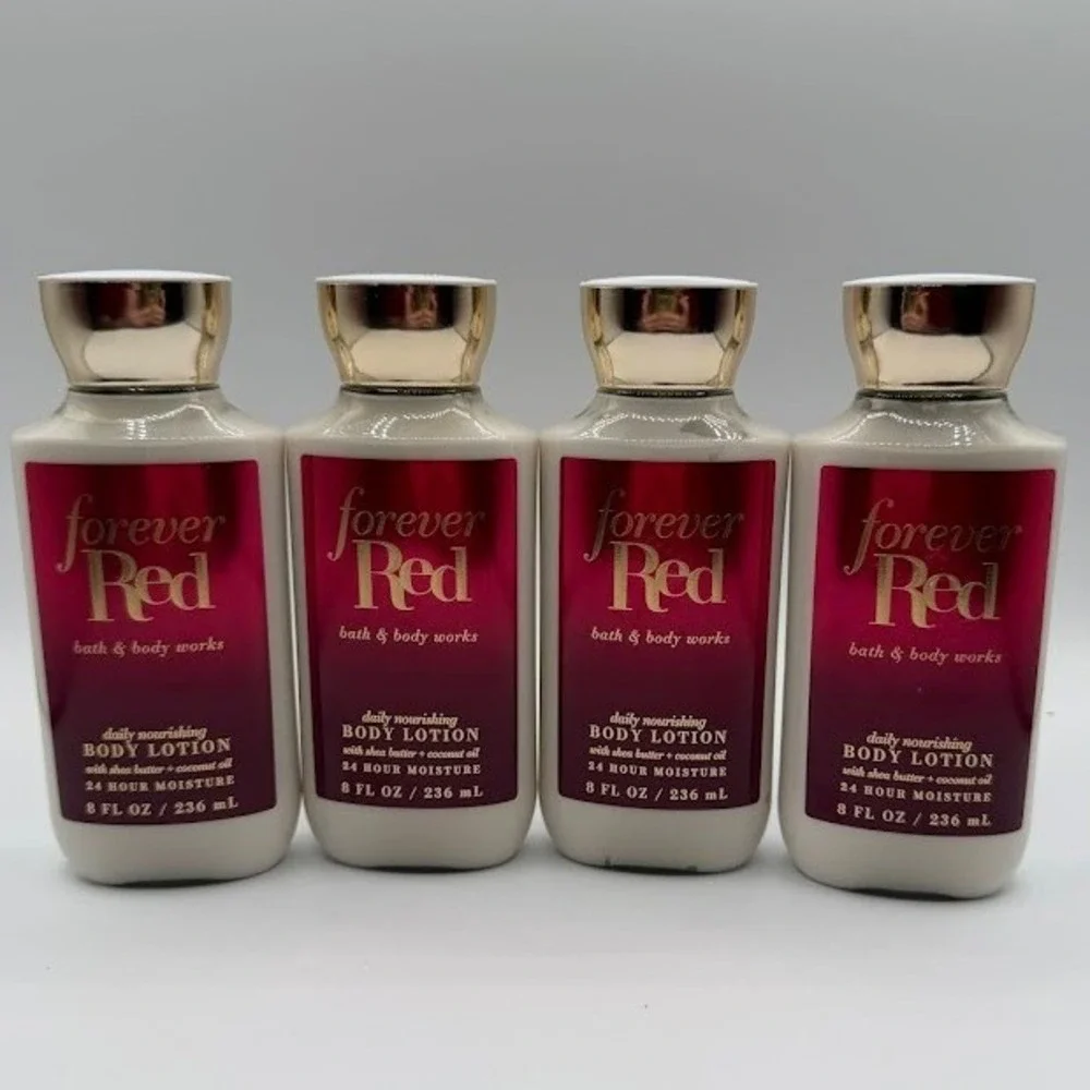 Bath & Body Works Forever Red Daily Nourishing Body Lotion 8oz Set of 4, New